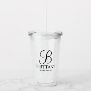 Personlig Bridesmaias Monogram och Namn Take Away Mugg