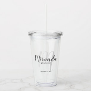 Personlig Bridesmaias Monogram och Namn Take Away Mugg