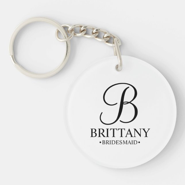 Personlig Bridesmaias Namn och Monogram (Framsidan)