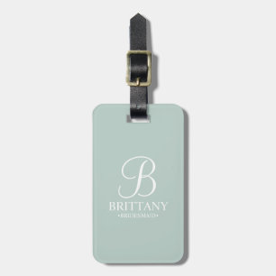 Personlig Bridesmaias Namn och Monogram Bagagebricka