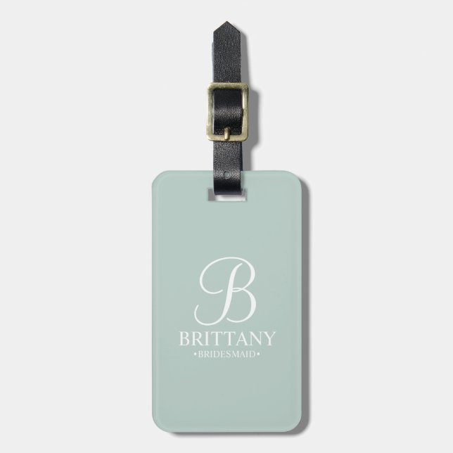 Personlig Bridesmaias Namn och Monogram Bagagebricka (Vertikal Framsida)