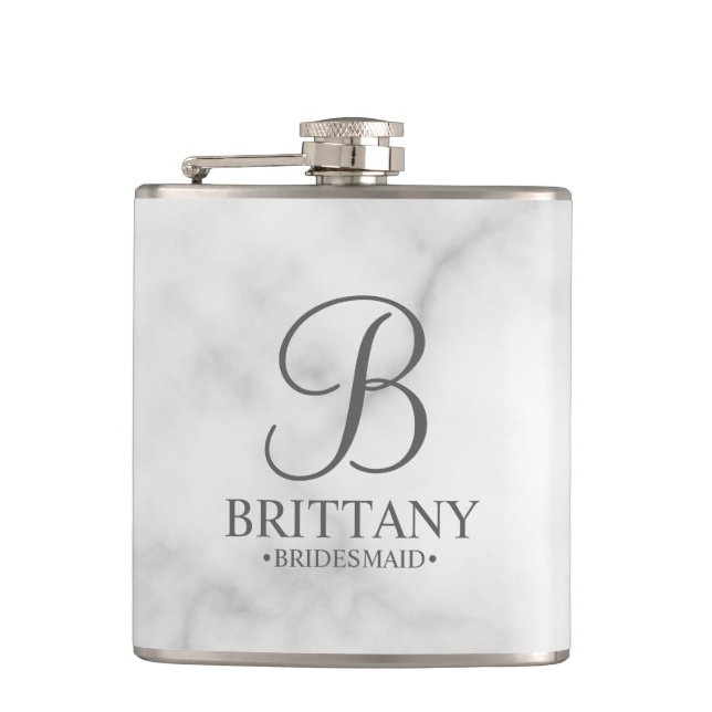 Personlig Bridesmaias Namn och Monogram Fickplunta (Framsidan)