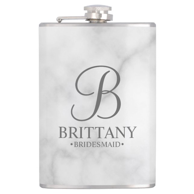 Personlig Bridesmaias Namn och Monogram Fickplunta (Framsidan)