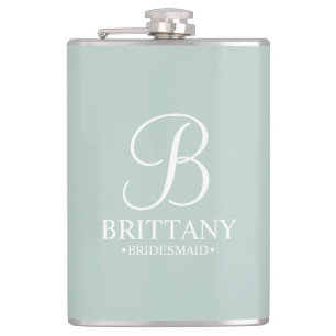 Personlig Bridesmaias Namn och Monogram Fickplunta