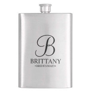 Personlig Bridesmaias Namn och Monogram Fickplunta