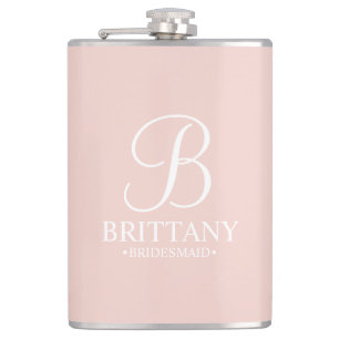 Personlig Bridesmaias Namn och Monogram Fickplunta