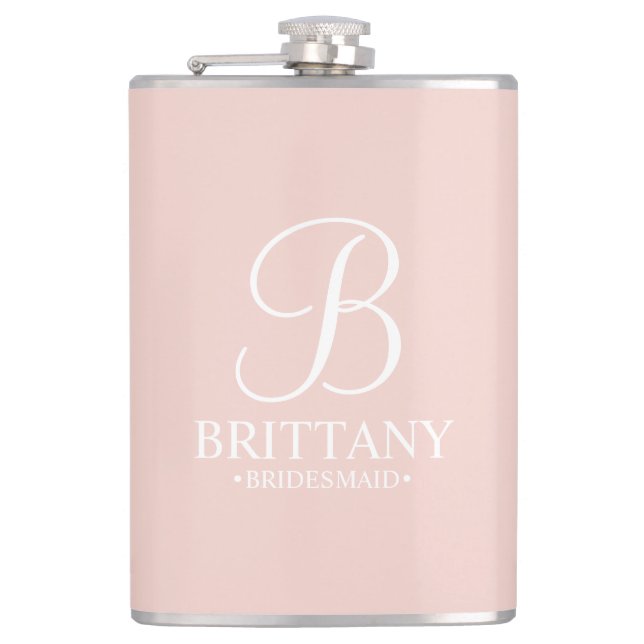 Personlig Bridesmaias Namn och Monogram Fickplunta (Framsidan)
