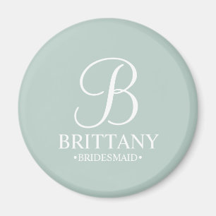 Personlig Bridesmaias Namn och Monogram Magnet