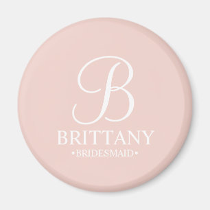 Personlig Bridesmaias Namn och Monogram Magnet