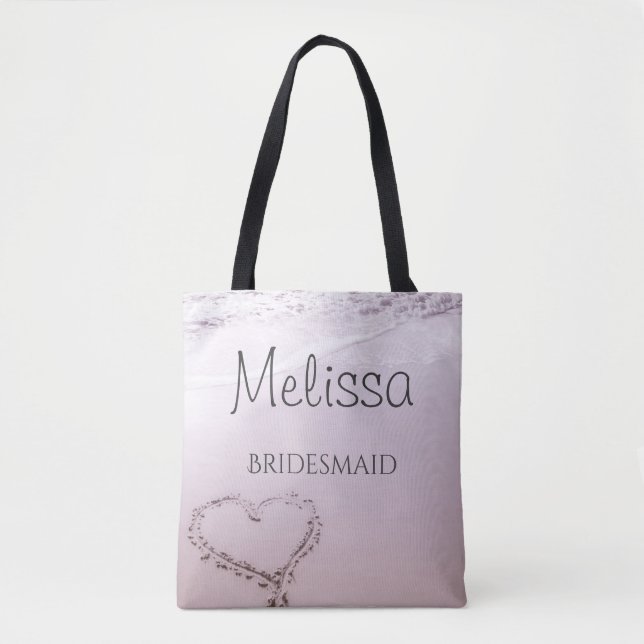Personlig Bridesmaid Beach Tote Bag Tygkasse (Framsida)