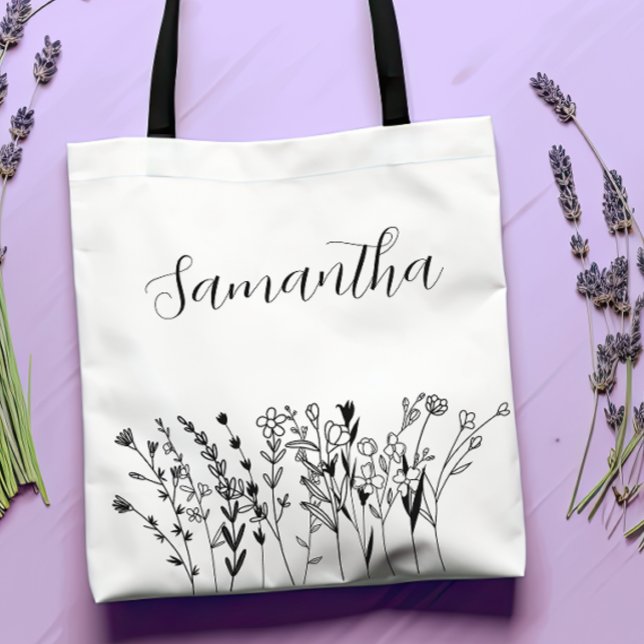 Personlig Bridesmaid Blommigt Bachelorette Tygkasse (Personalized Bachelorette Tote Bags)