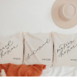 Personlig Bridesmaid Cute Script Tote Bag Tygkasse<br><div class="desc">Vi lägger alltid till nya mönster varje dag!</div>