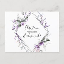 Personlig Bridesmaid Frieri Blommigtens Lila