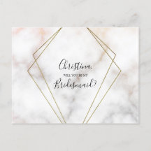 Personlig Bridesmaid Frieri Marble Ro Guld