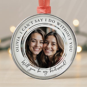 Personlig Bridesmaid Frieri Photo Julgransprydnad Metall
