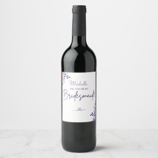 Personlig Bridesmaid Frieri Vin Gift Vinflaska Etikett