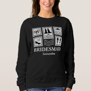 Personlig Bridesmaid Frimärke Collage T Shirt