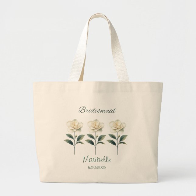 Personlig Bridesmaid Gardenia Tote Bag Jumbo Tygkasse (Framsidan)