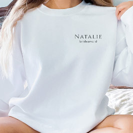 Personlig Bridesmaid Gift Bröllop Brudens sida T Shirt
