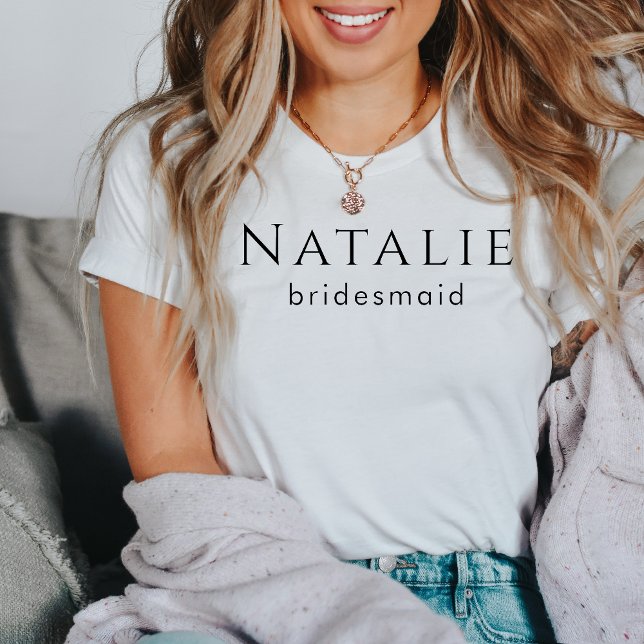 Personlig Bridesmaid Gift Bröllop Brudens sida T Shirt (Skapare uppladdad)