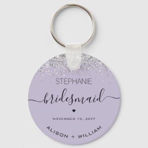 Personlig Bridesmaid Glitter konetti, effekt Nyckelring