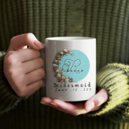personlig bridesmaid monogram brudens sida kaffemugg