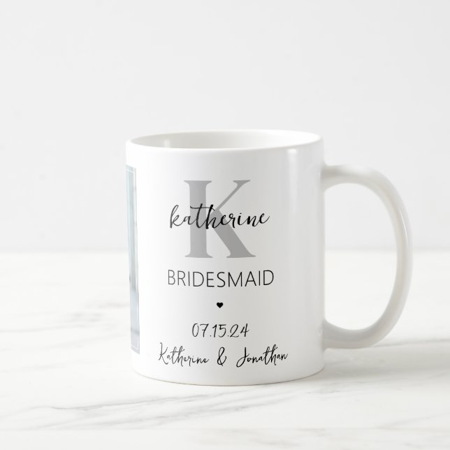 Personlig Bridesmaid Photo Bröllop Gift Kaffemugg (Höger)