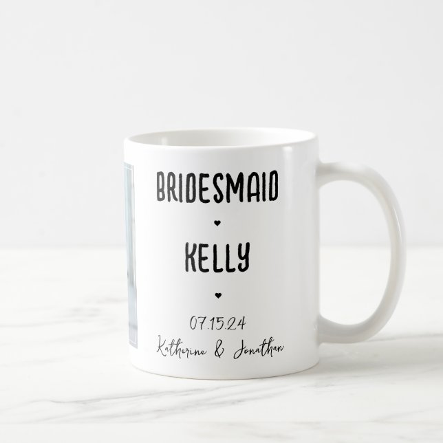 Personlig Bridesmaid Photo Bröllop Gift Kaffemugg (Höger)
