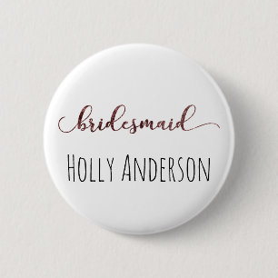 Personlig Bridesmaid Ro Guld Glitter 1 Knapp