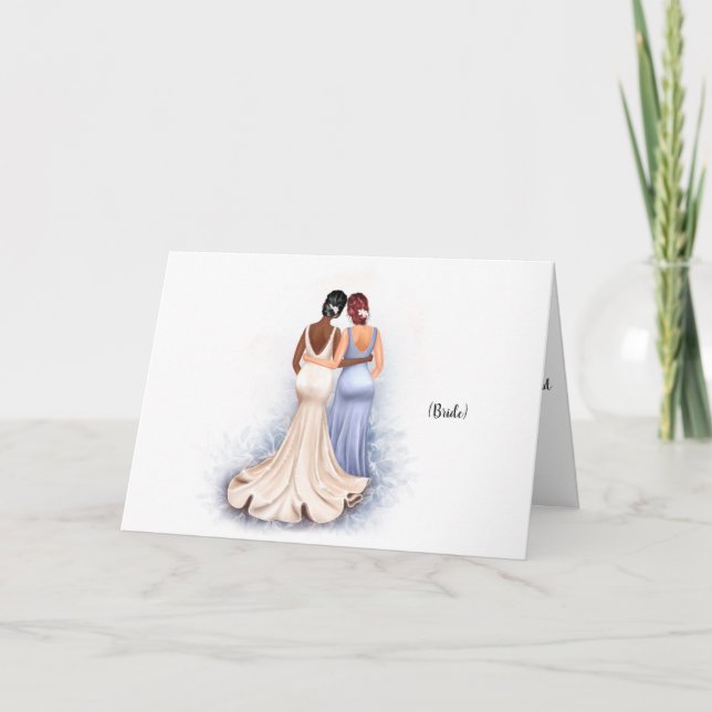 Personlig Bridesmaid till Bride Bröllop Card Kort (Framsida)