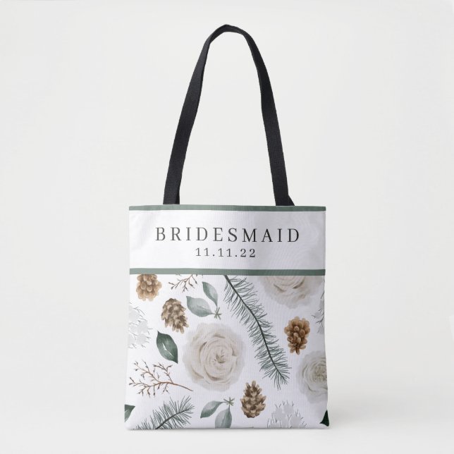 Personlig Bridesmaid Tote Tygkasse (Framsida)