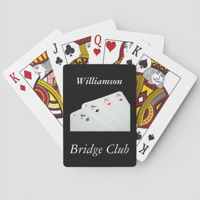 Personlig Bridge Canasta Spades Namn Elegant Casinokort (Baksidan)
