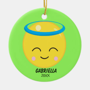 Personlig Bright Angel Emoji Ornament
