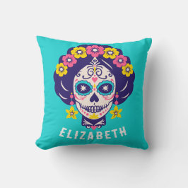 Personlig Bright Blommigt Sugar Skull Reversible Kudde