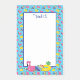 Personlig Bright Blue Bassäng Flyter mönstrad Post-it Block