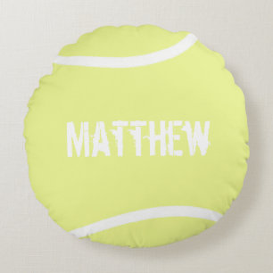 Personlig Bright Gult Tennis Boll Rund Kudde