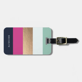 Personlig Bright Heues & Faux Guld Bagagebricka