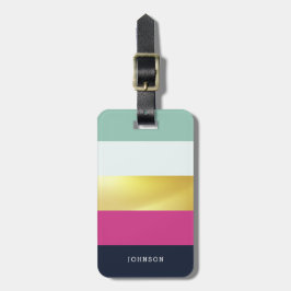 Personlig Bright Heues & Faux Guld Bagagebricka