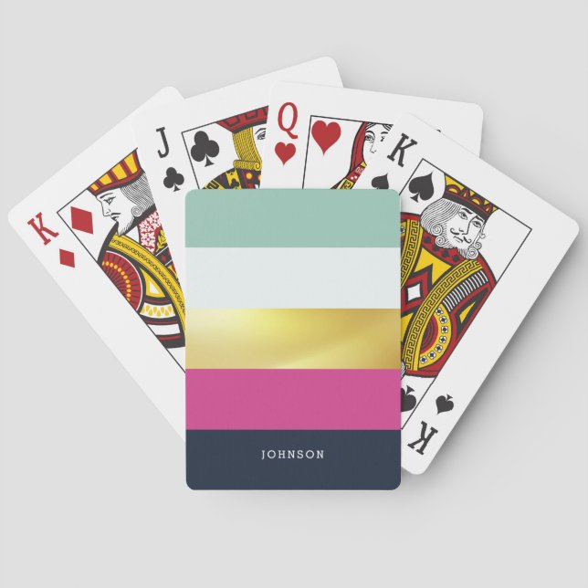Personlig Bright Heues & Faux Guld Casinokort (Baksidan)