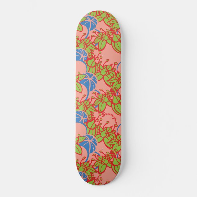 Personlig Bright Modern Bud & Flower Mönster Mini Skateboard Bräda 18,5 Cm (Framsida)