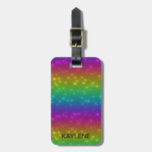 Personlig Bright Rainbow Sparkles Luggage Tag Bagagebricka