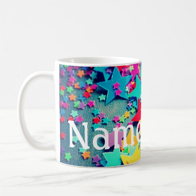 Personlig Bright Stars Confetti Coffee Mugg Kopp (Vänster)
