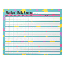 Personlig Bright Stars Daily Choths Diagram Anteckningsblock