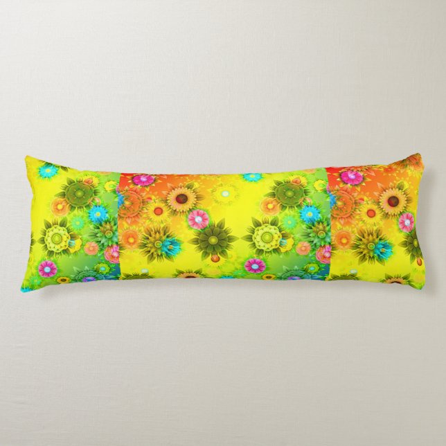 Personlig Bright Sunshine Blommigt Soft Pillow Kroppskudde (Framsidan)