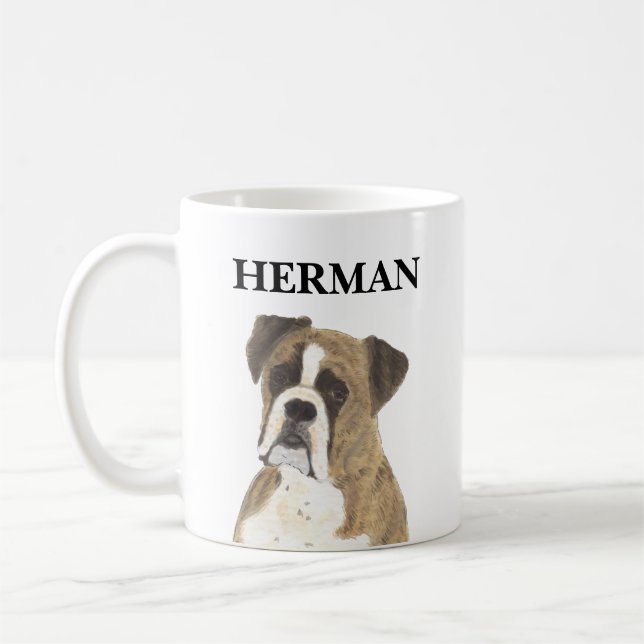 Personlig Brindle Boxer Hund Beverage Coaster Kaffemugg (Vänster)