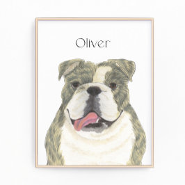 Personlig Brindle English Bulldog Art Fototryck