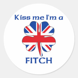 Personlig British Kiss Me, jag är Fitch Runt Klistermärke