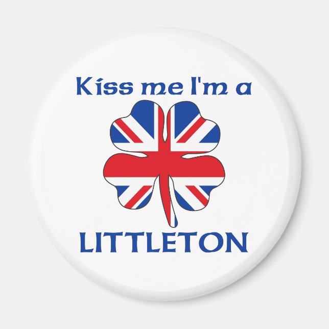 Personlig British Kiss Me Jag är Littleton Magnet (Framsidan)