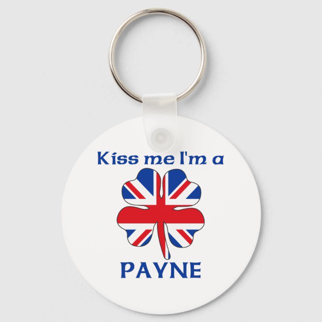 Personlig British Kiss Me Jag heter Payne Nyckelring (Framsida)
