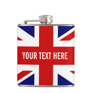 Personlig British UNION JACK flagga-dryckskolv Fickplunta